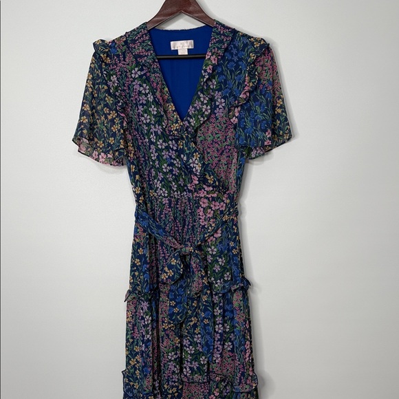 Rachel Parcell Floral V-Neck Ruffle Dress Size 6 - Picture 4 of 12